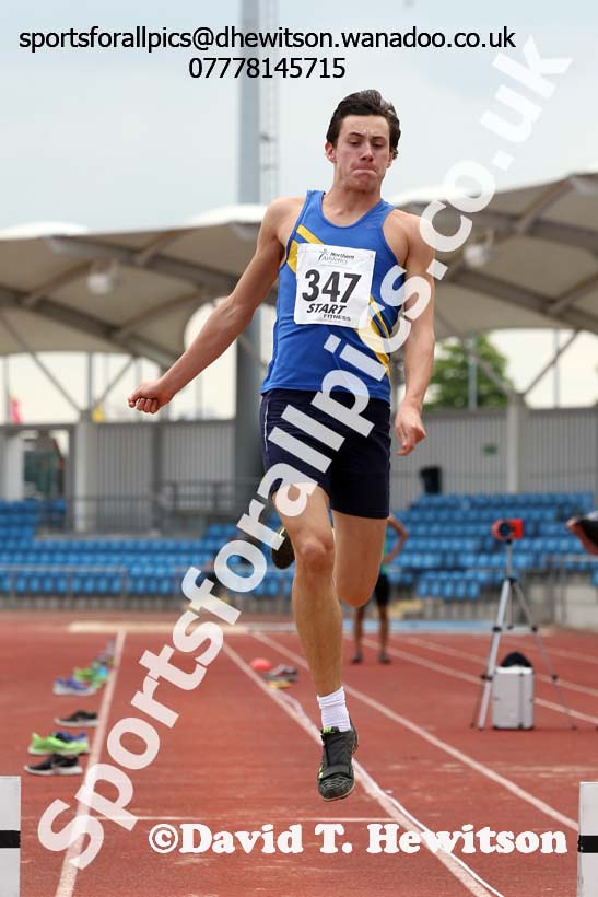 Jacob Fincham-Dukes (Leeds City) under-20 mens long jump, Northern Senior and Under-20 Champs., Sport City, Manchester. Photo: David T. Hewitson/Sports for All Pics